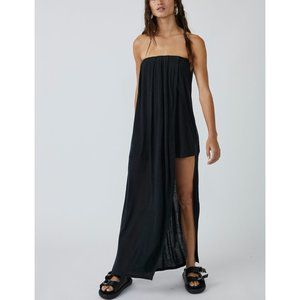 FREE PEOPLE Summer Fling Solid Romper / Washed Black NWT